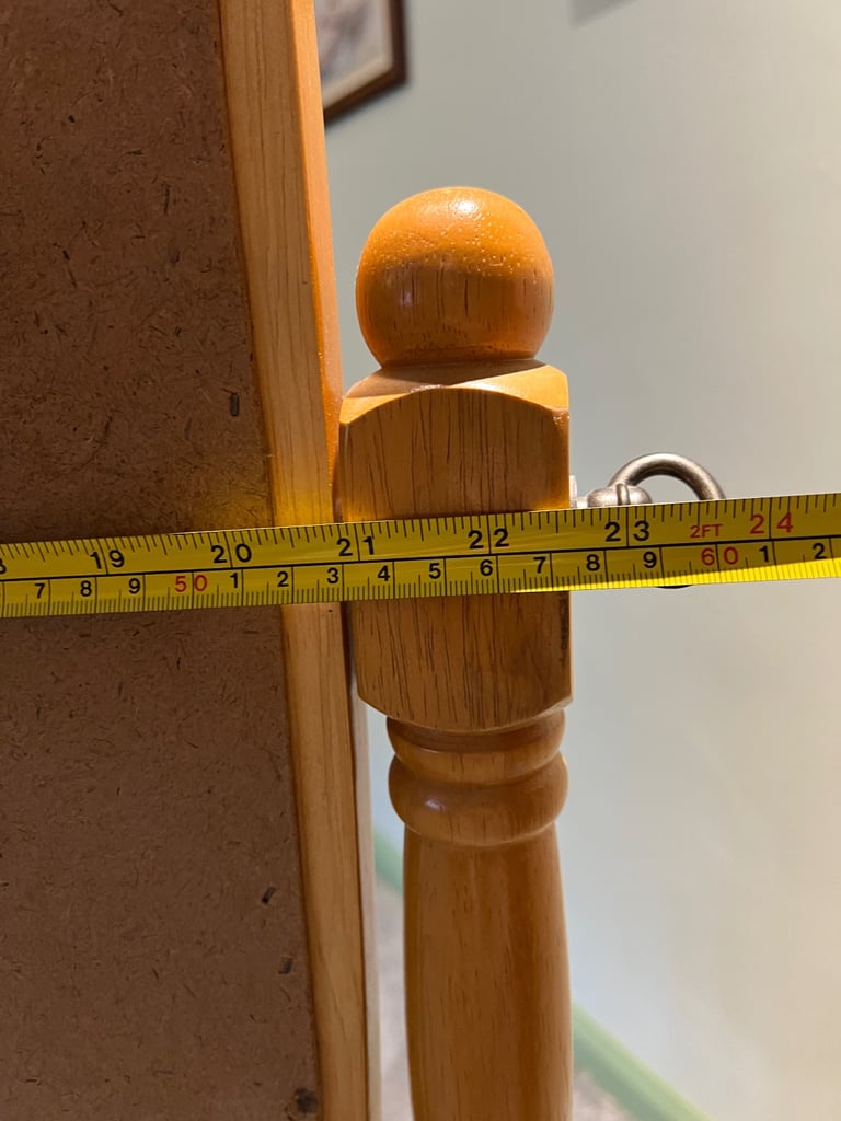 Standing pine wood, Mirror, adjustable.