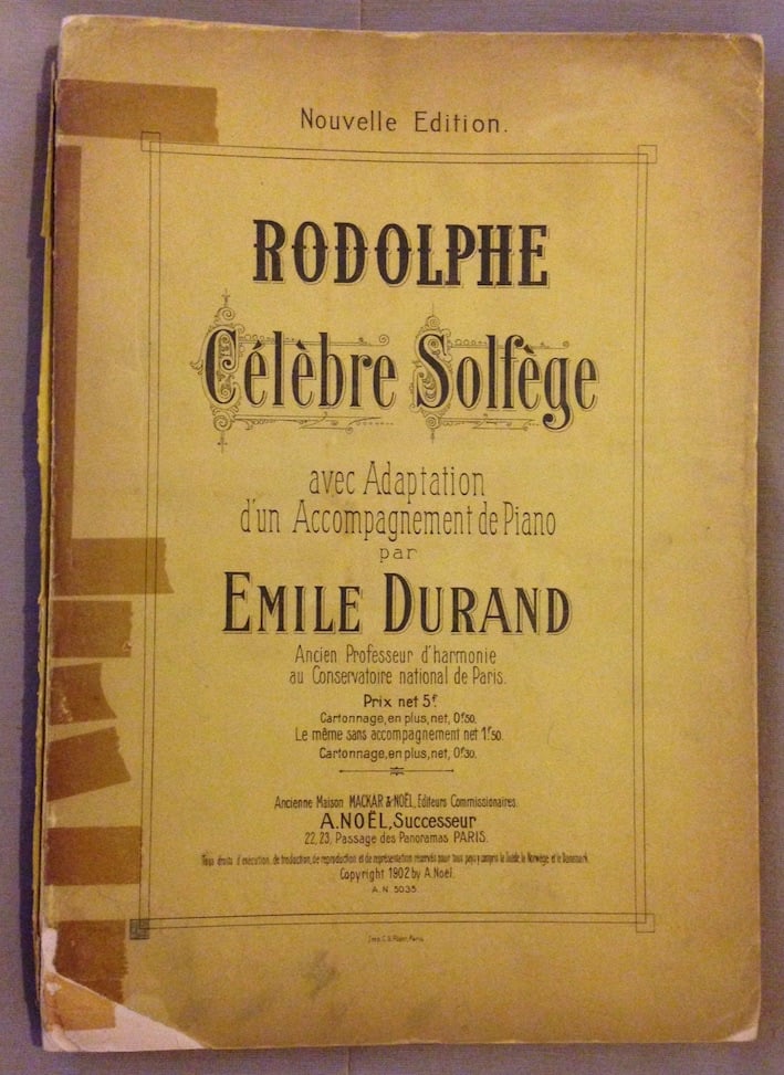 Piano sheet music. Rodolphe – Celebre Solfege, Emile Durand. Published 1902