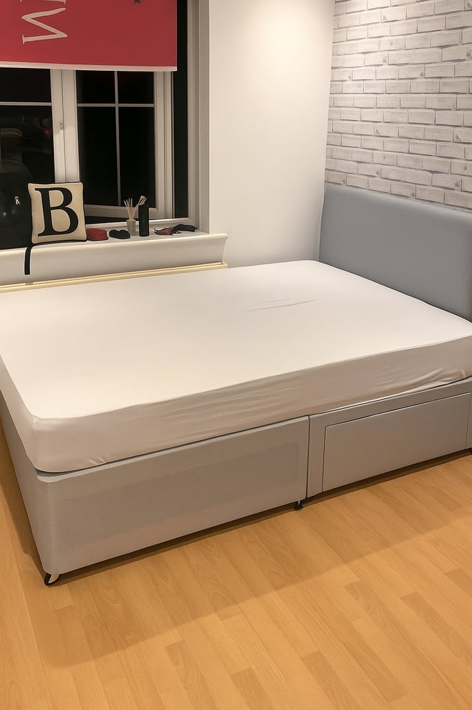 Modern Upholstered Divan Bed with Storage Drawers – Sleek Look for Any Bedroom