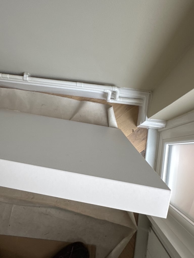 Unused white laminate worktop