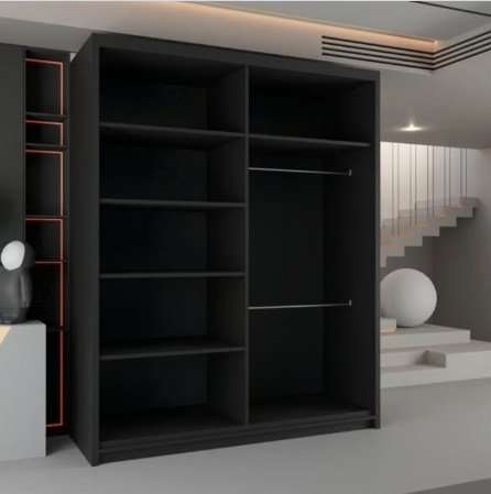 Brand New - California Mirror Sliding Door Wardrobe - black - SAME/NEXT DAY DELIVERY