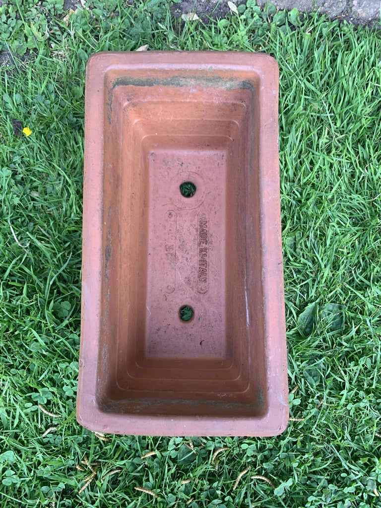 Italian terracotta, decorative plant pot oblong 
