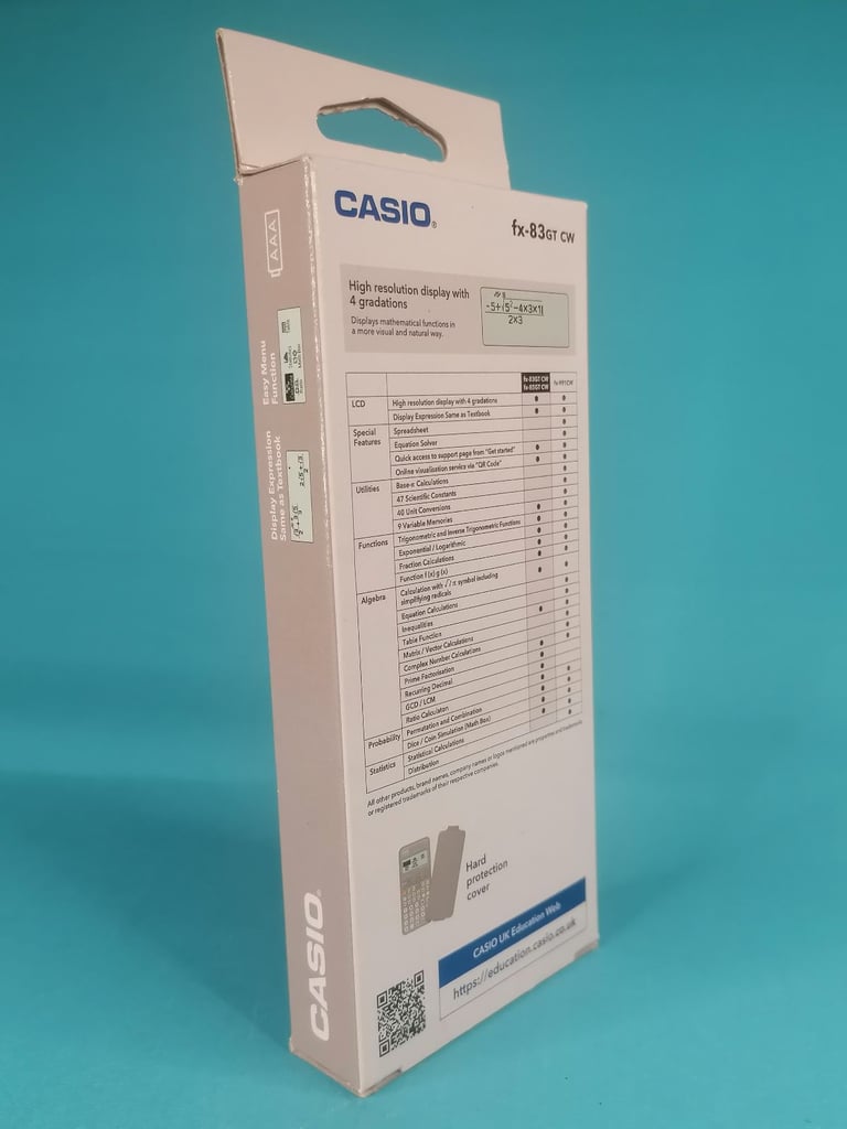 Brand new Casio FX-83GTCW / FX-83GTX Scientific Calculator Grey. 