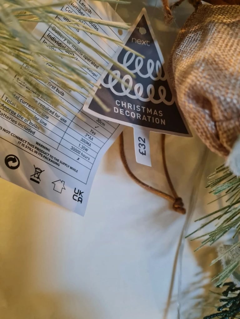 New Next Pre Lit Christmas Wreath