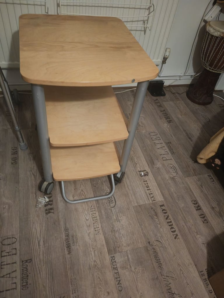 image for Kitchen trolley 3 tiers wheels with safety brackets 