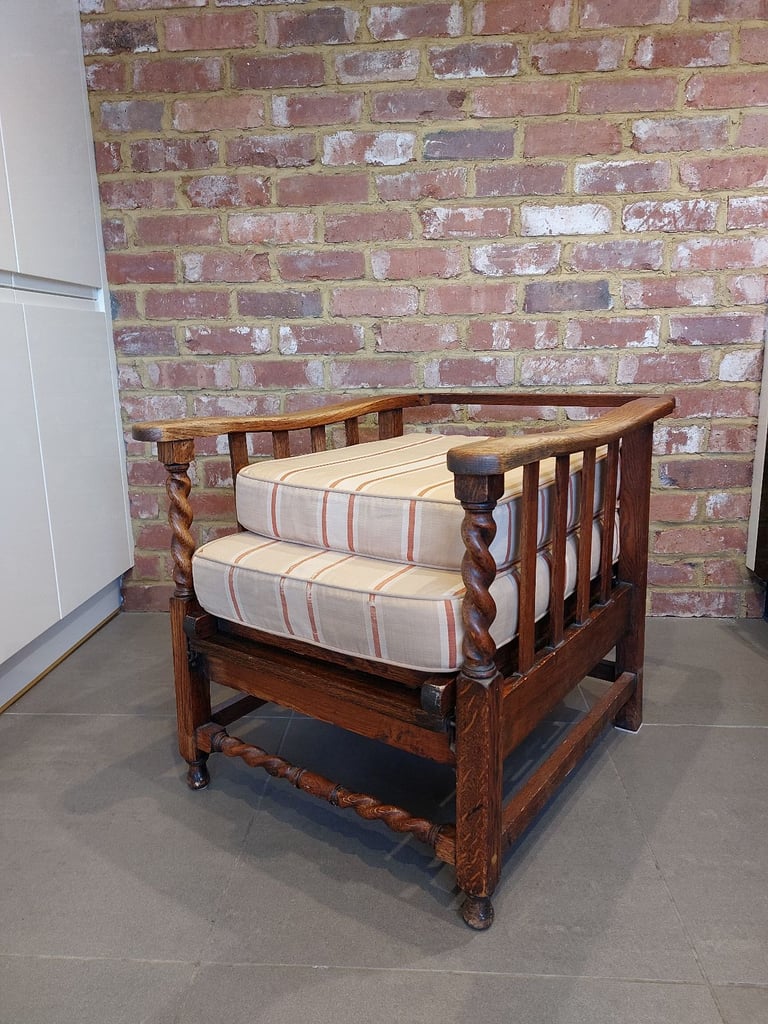 Vintage Steamer Chair, Armchair with Fold-Out Footrest