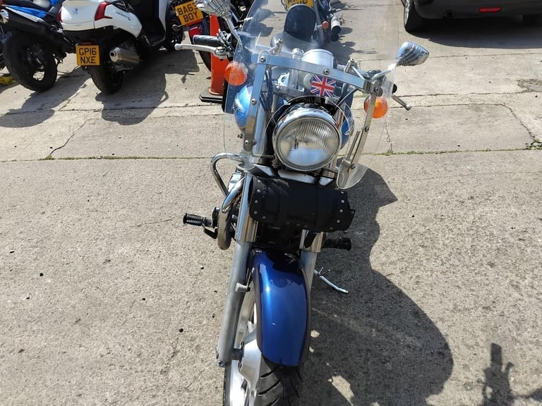 2007 57 TRIUMPH BONNEVILLE AMERICA 865 BLUE CLASSIC CUSTOM CRUISER PANNIERS