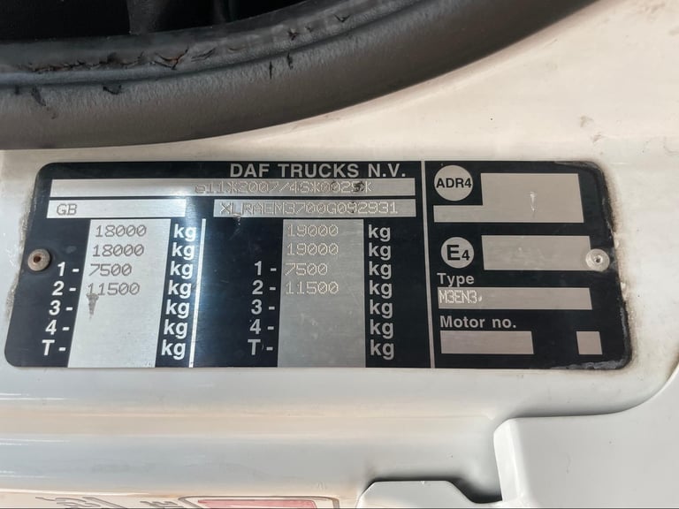 DAF CF250 *EURO 6*, 4X2 18 TONNE FRIDGE/FREEZER – 2016 – PF65 RNJ
