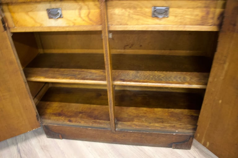 vintage art deco 1940s oak sideboard