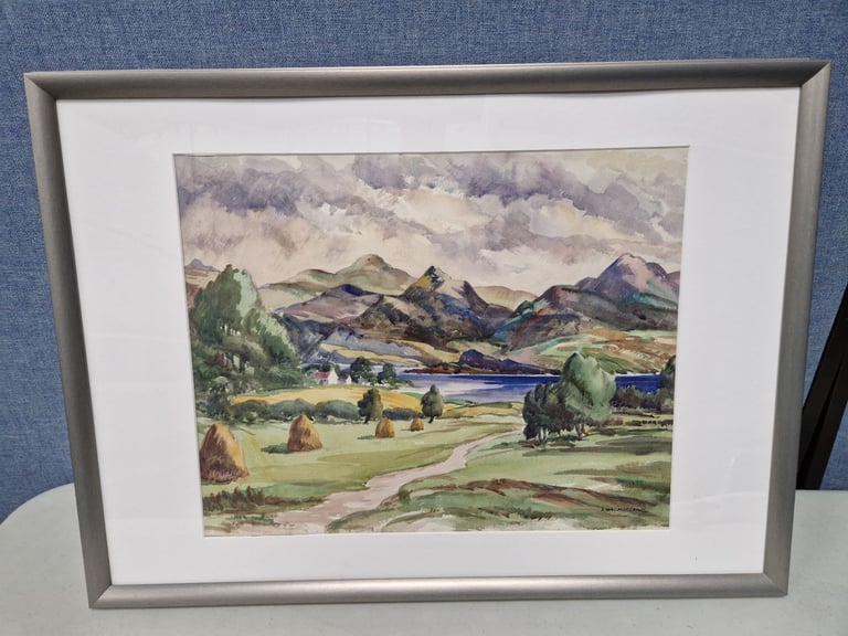 4 watercolour paintings of Arran by Arthur MacMorland