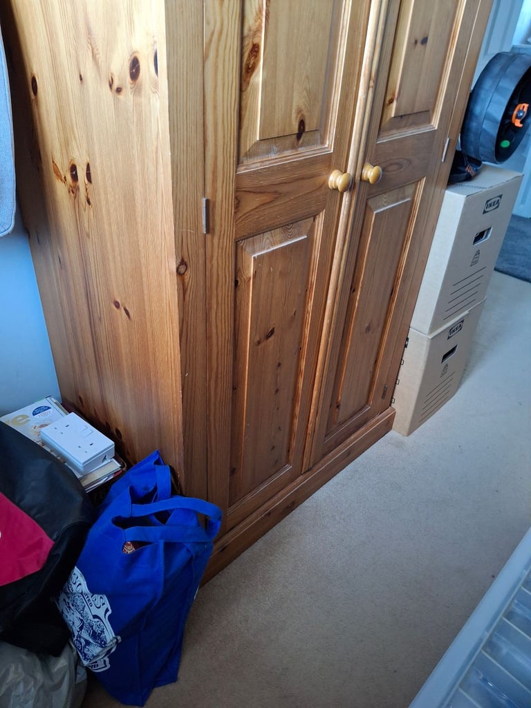 Deep and Tall Pine Wardrobe 