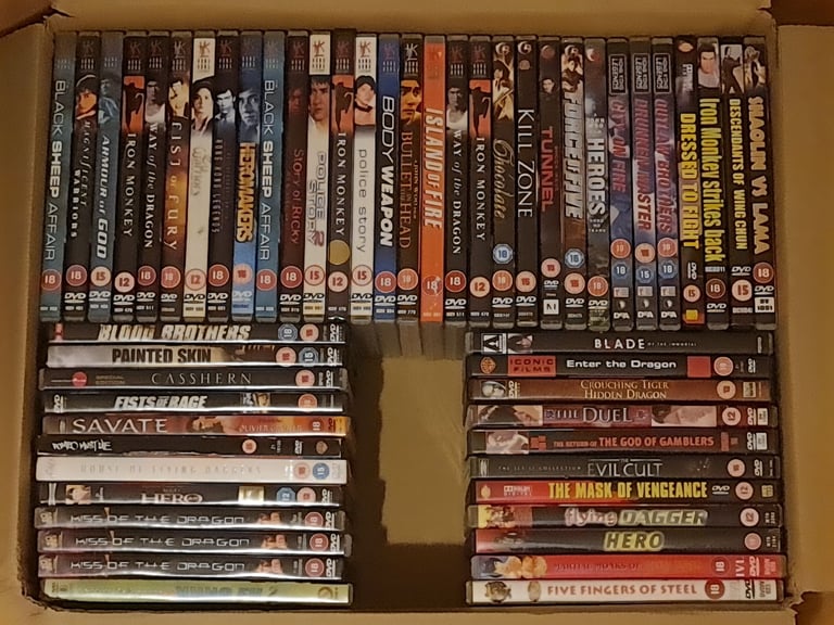 DVDs kung fu martial arts collections  hong kong legends, cine asia, jet li, jackie chan, donnie yen