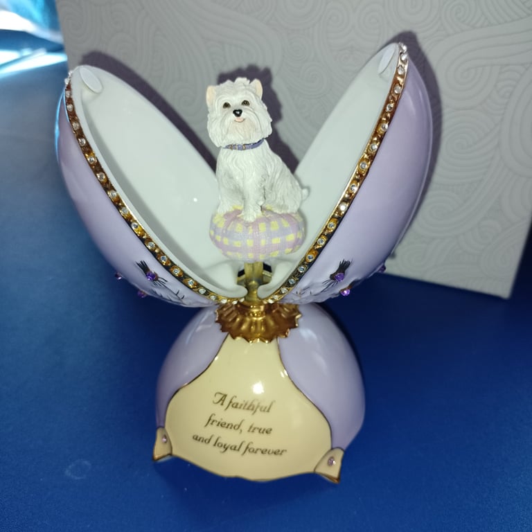 image for Westie porcelain music box 'Faithful Friend '