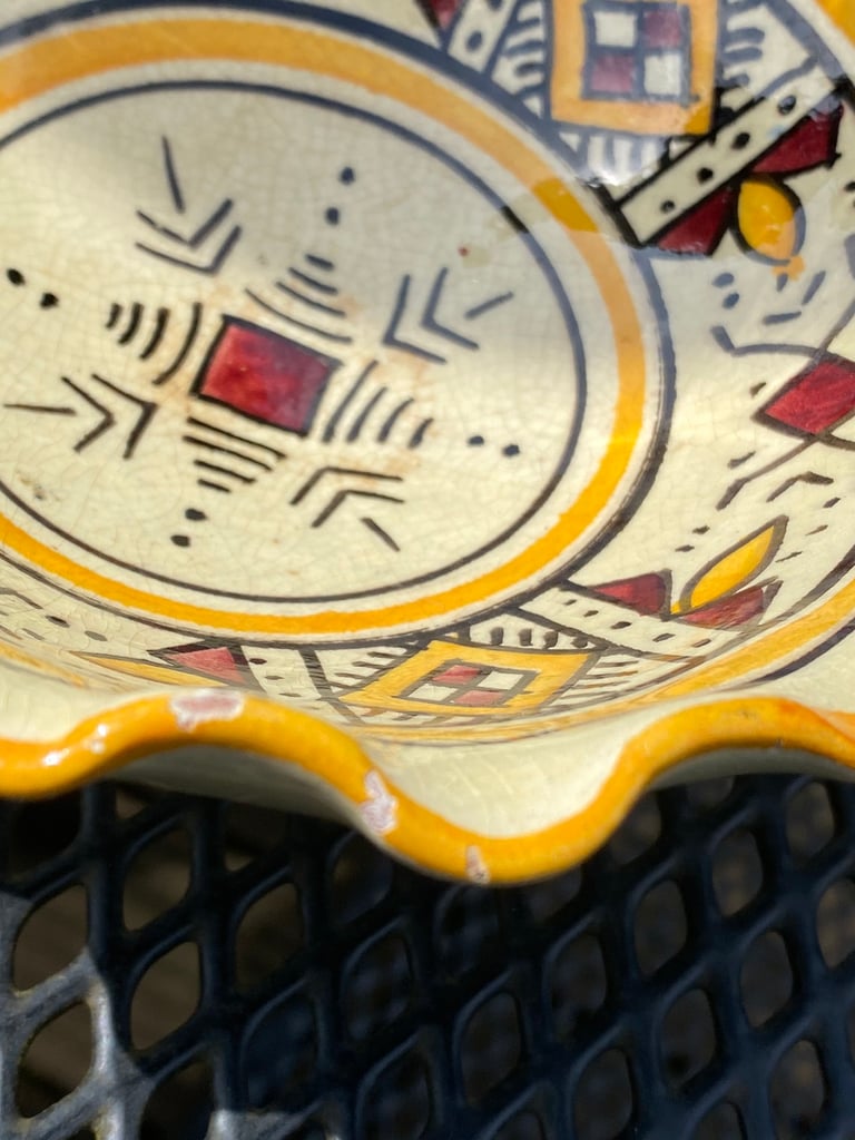 Moroccan hand painted bowl Olives nibbles etc 6 inches diameter 
