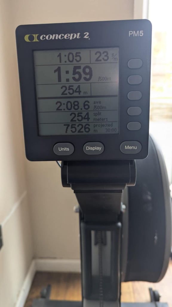 Concept 2 rowing machine with PM5 Monitor