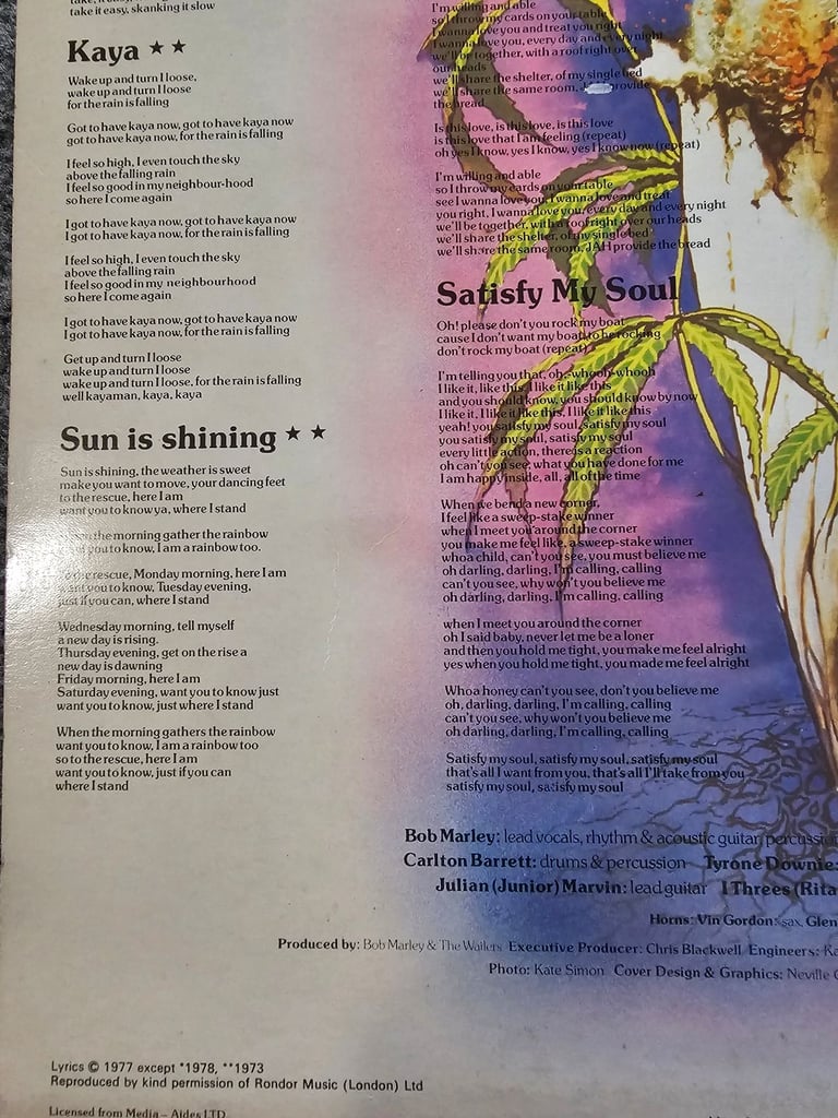 Vintage Bob Marley cover only 1978
