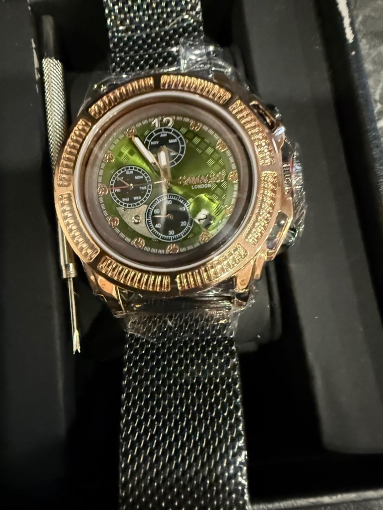 image for Gamages of London skeletor rose olive men’s watch 