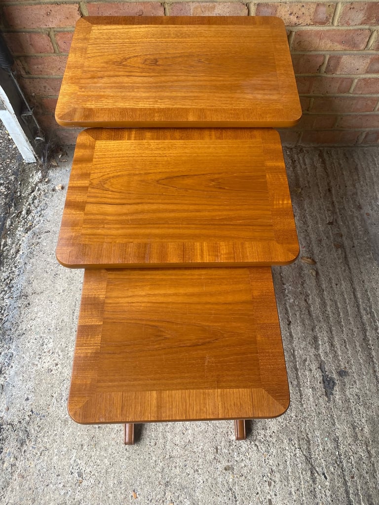 Vintage Nathan Nest Of 3 Tables –Mid Century Modern Retro