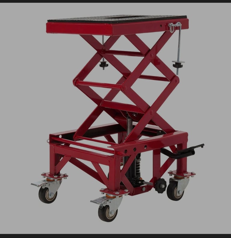 350lb Heavy Duty Hydraulic Motorbike Stand Motorcycle Lift Scissor Hoist Red £60 cash collect ws41lb