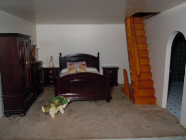 Dolls House complete with Furniture,Figures,Toys,Crockery,Pans,Xmas decorations and Accessories