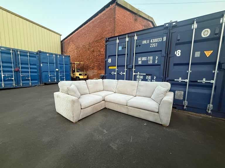 Beige DFS Orka Sofa Corner Bed & Footstool 