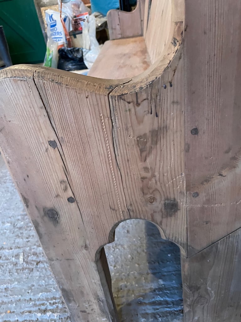 Vintage Large Stripped Pine Church Pew (6ft 9in)