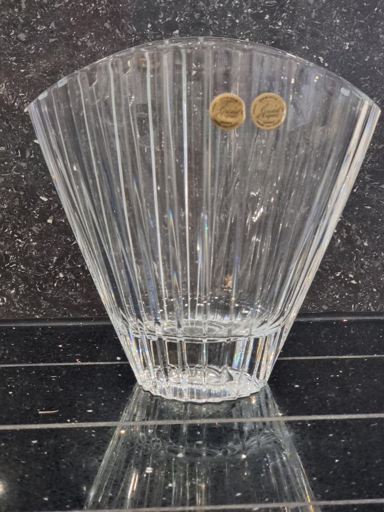 image for Cristal d'Arques France lead crystal art deco vase 