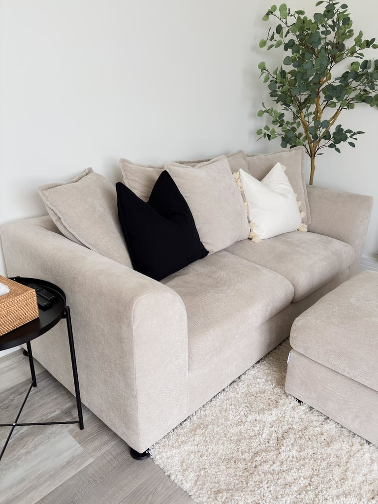 Sofa Club-Clapham 3-seater sofa-colour Summer Linen+FOOTSTOOL! New Price! 620 for all! Barely used!