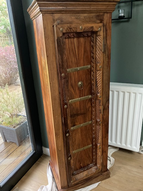 Solid wood cabinet with shelves