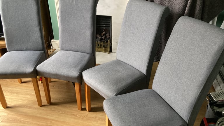 4 grey dining table chairs for sale 