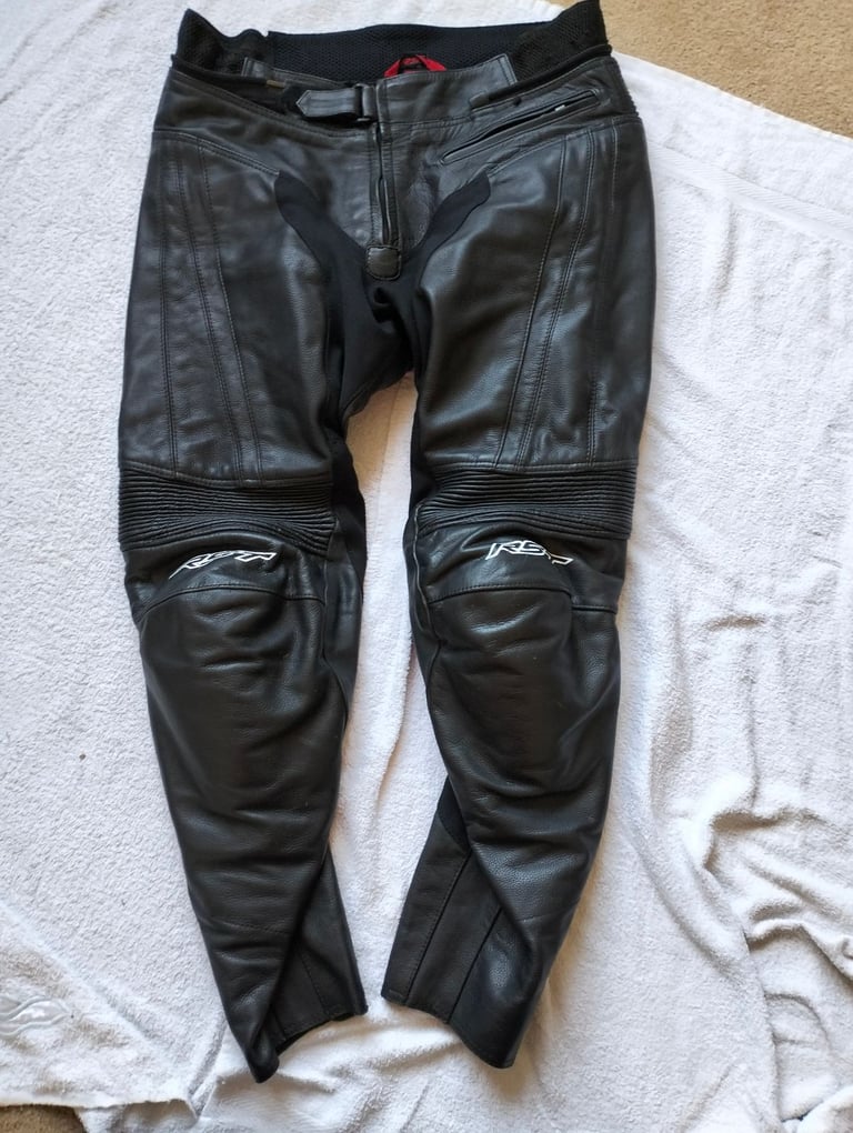 image for RST R-18 2070 CE Leather Trousers  Armour Motorcycle Black Size 32"  Reg leg