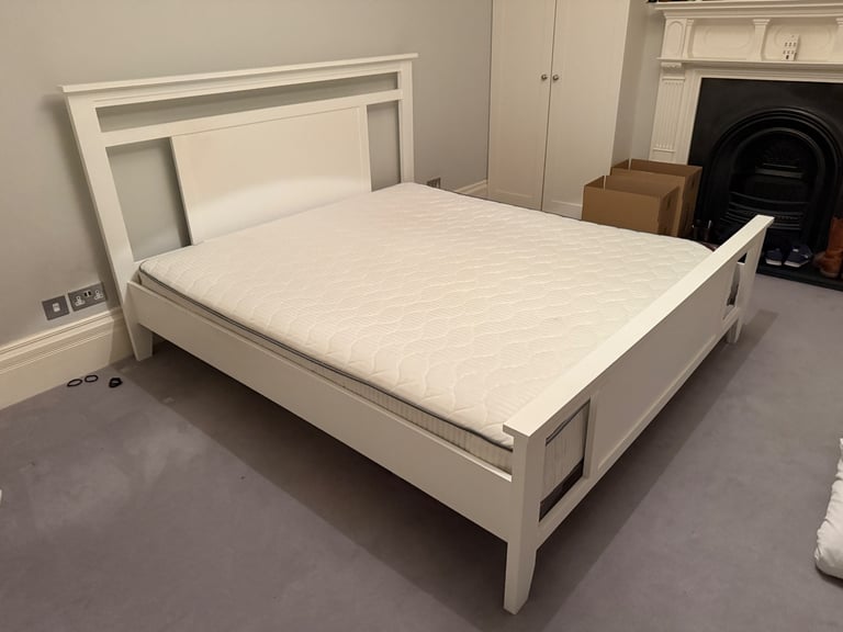 image for FREE DELIVERY WHITE SUPER KINGSIZE BED & MATTRESS GOOD CONDITION