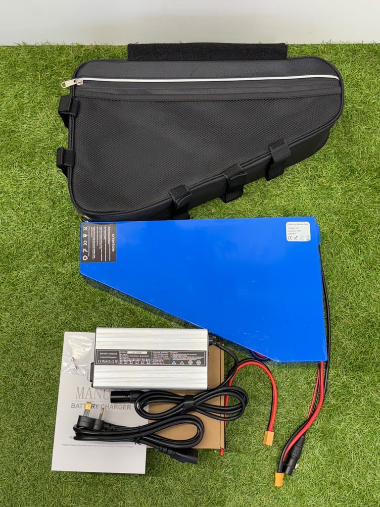 image for 72v 29ah Triangle Li-ion Ebike Battery Electric Bike with 4a charger Soft Case