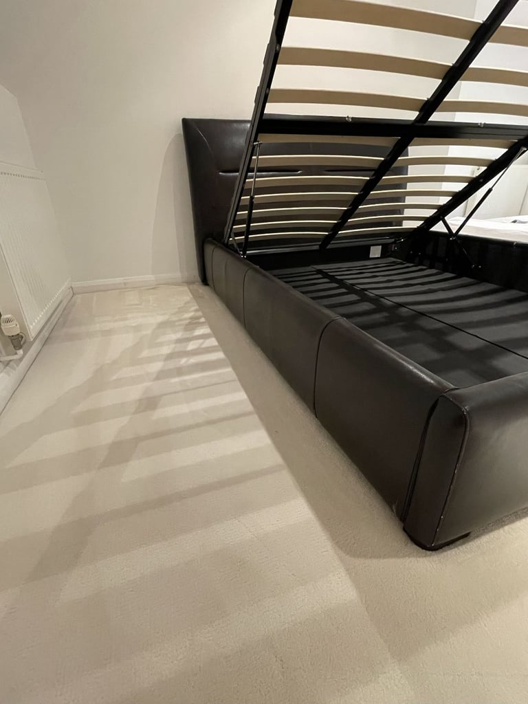 King Size Faux Leather Ottoman Bed Frame