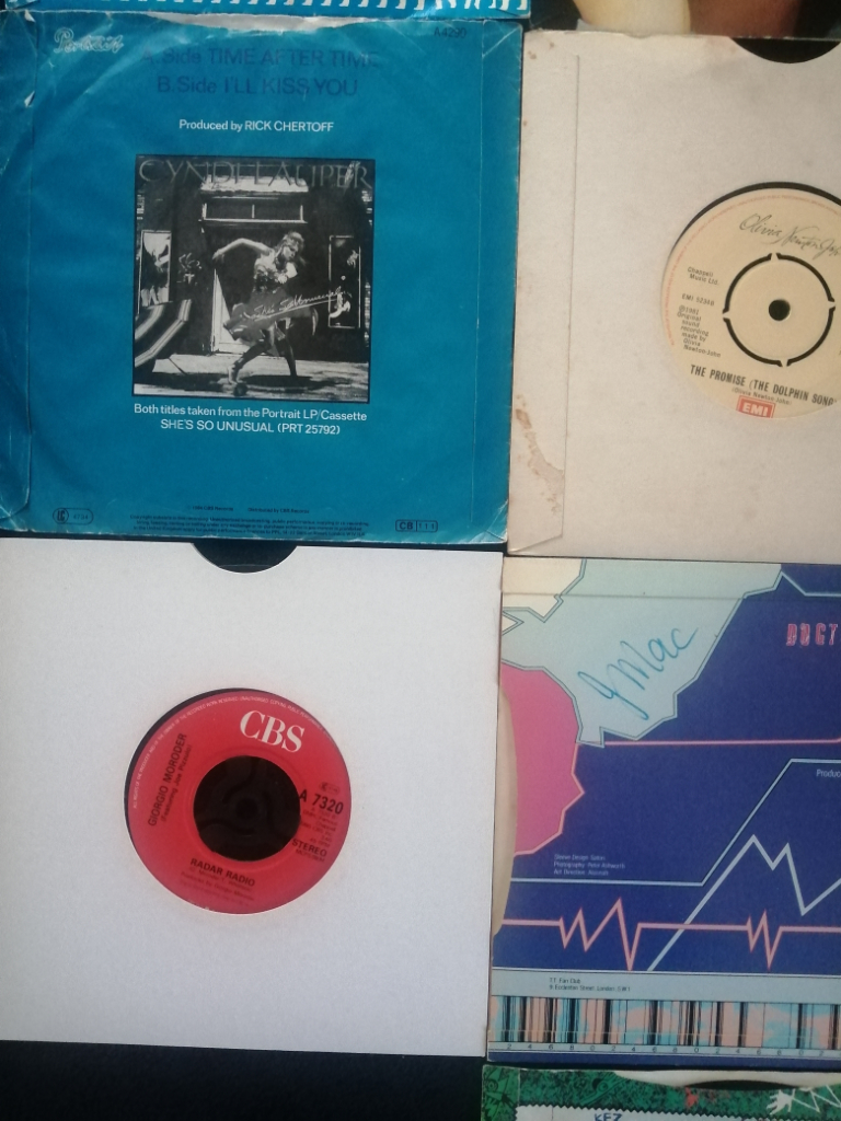 1980's Original Collection of 10 Vinyl Singles 45 r.p.m