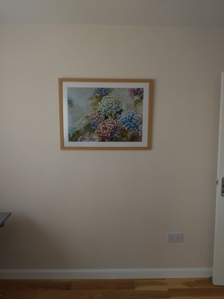 Large picture frame with flower jigsaw picture 80x60cm wood effect Acrylic Glass Photo Poster Frame