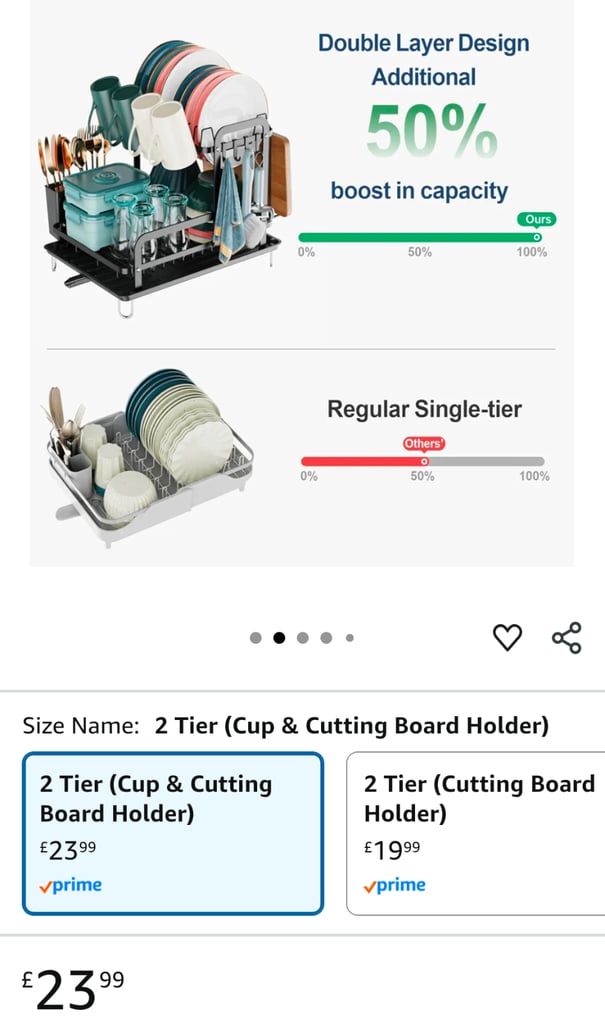 2 tier dis drainer, large kitchen dish rack with utensil + cup holder 