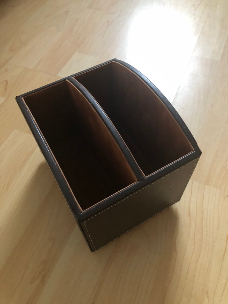 Remote control holder - brown leather