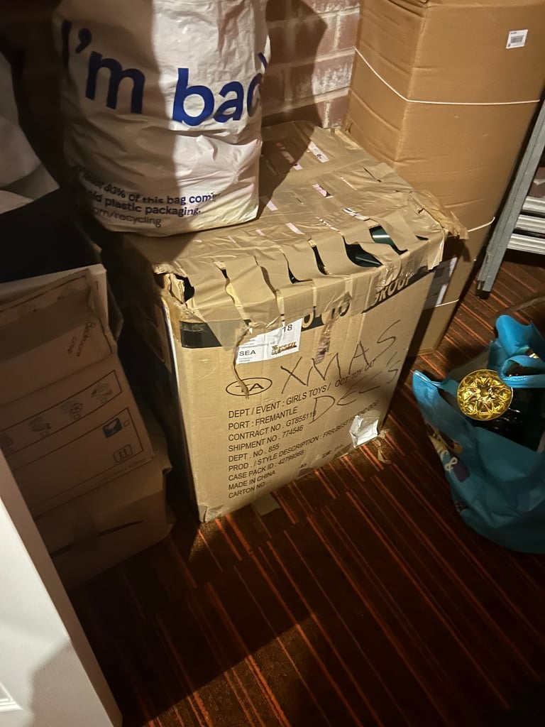 Christmas tree and decorations for sale