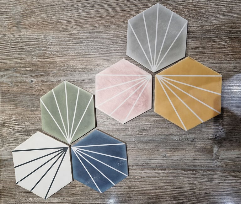 Hexagon Decor Matt Tiles - Suitable for Walls and floors (14cm x 16cm)