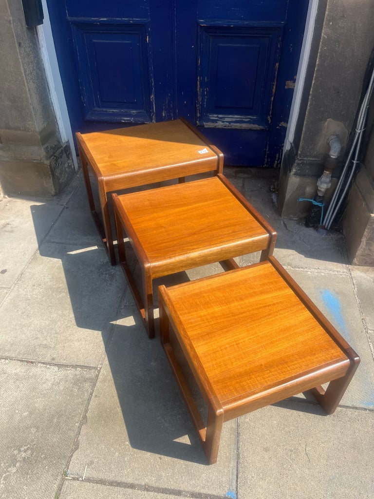 Mid Century Nest of 3 Tables , great shape . Good quality . 