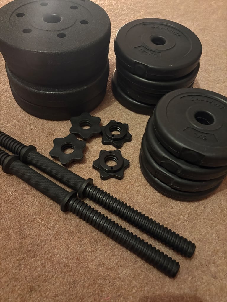 Set of adjustable weights/dumbells