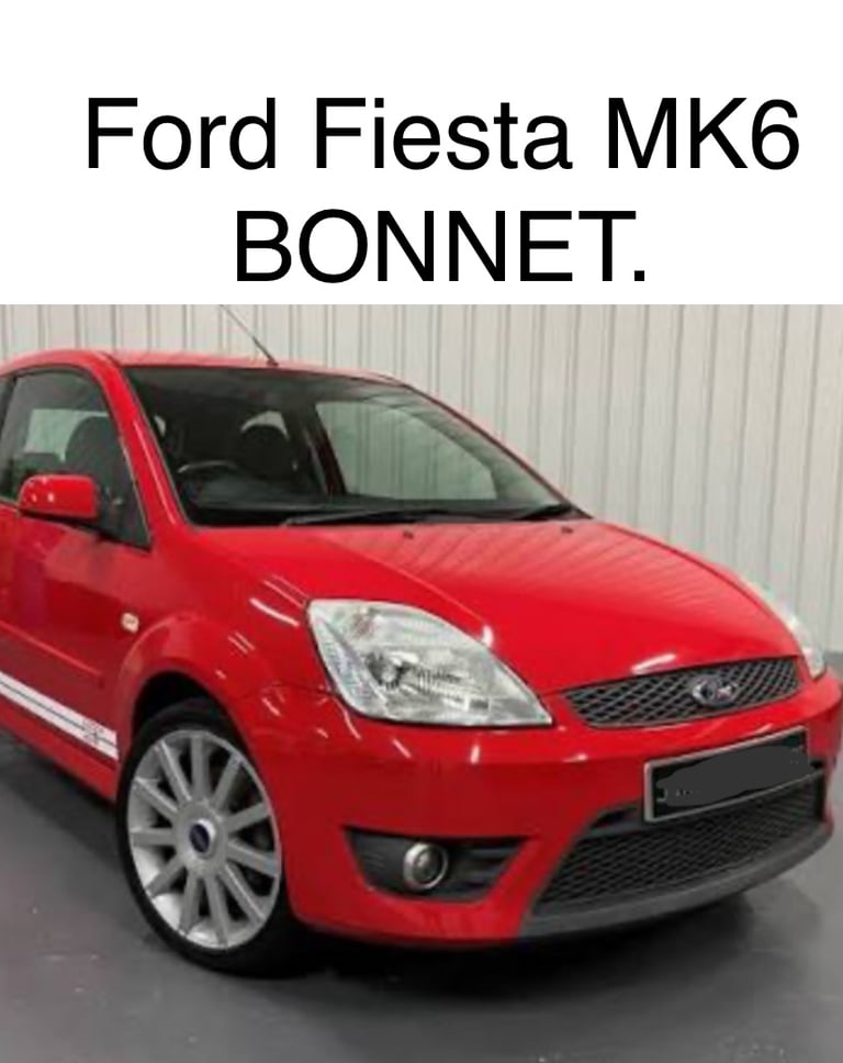 Ford Fiesta MK6. Bonnet. Red. 2005 - 2007.  Breaking 