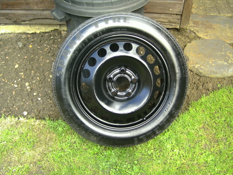 ONE,NEW/AS NEW,VAUXHALL 5 STUD,5 X 110 PCD SPACESAVER SPARE WHEEL,C/W PIRELLI T125/85/16