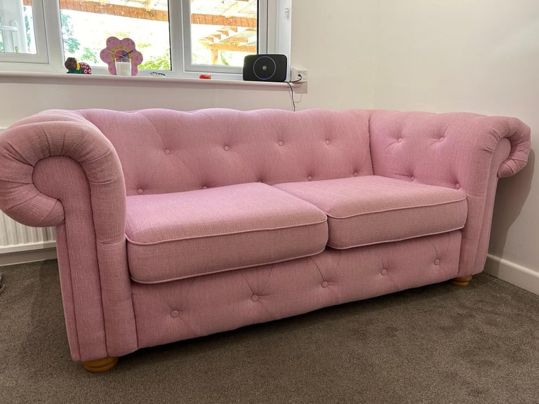 Pink Fabric 2 seater Sofa