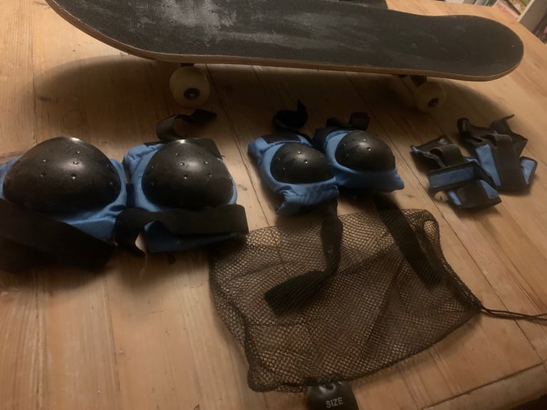 Skate board with cool space design, carry bag and protective pads