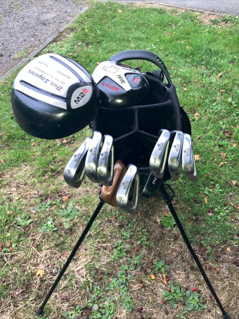 Men’s Golf Clubs Driver 3 Wood Regal 4-9 Iron Set Pw Wedge Putter Stand Bag 