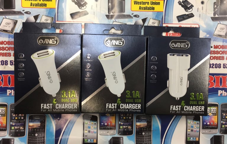 image for ANG Car Charger, Mini 3.1A Dual USB Car Charger, Car Adapter for iPhone & Samsung/ IOS & Android