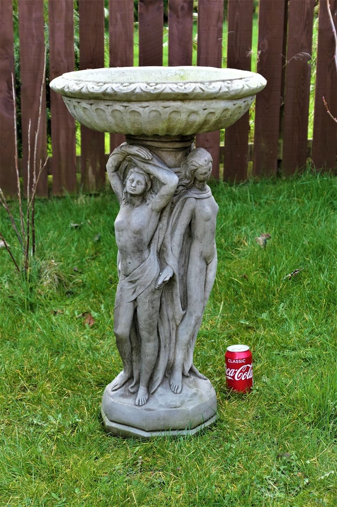 3 Graces Bird Bath stone statue,garden ornament