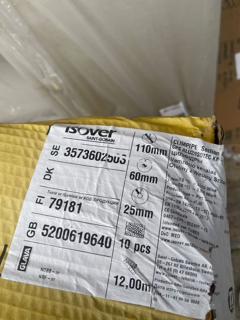 Glass wool insulation 10 rolls 